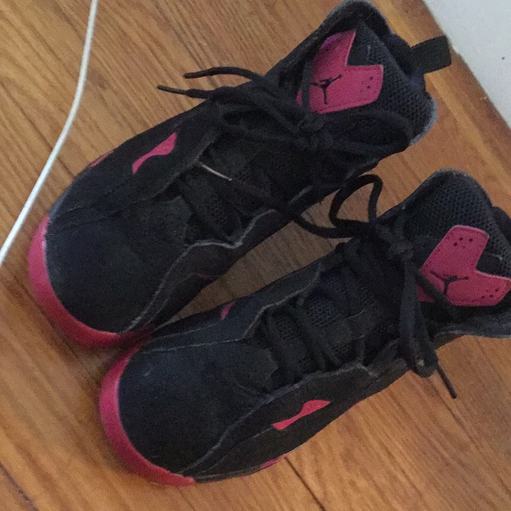 Black and pink sneakers